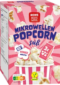 REWE Beste Wahl Mikrowellen Popcorn süß 300g