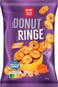 REWE Beste Wahl Donut Ringe Erdnuss Karamell 110g