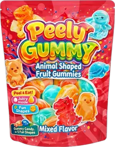 Peely Gummy Animal Shaped Fruit Mix 60g